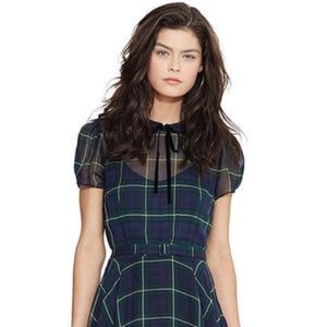 Ralph Lauren Plaid Silk Flare Dress - Never Worn